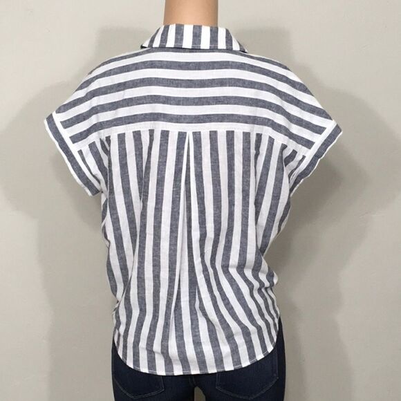 Sanctuary stripe button up tie top. New - Picture 5 of 12